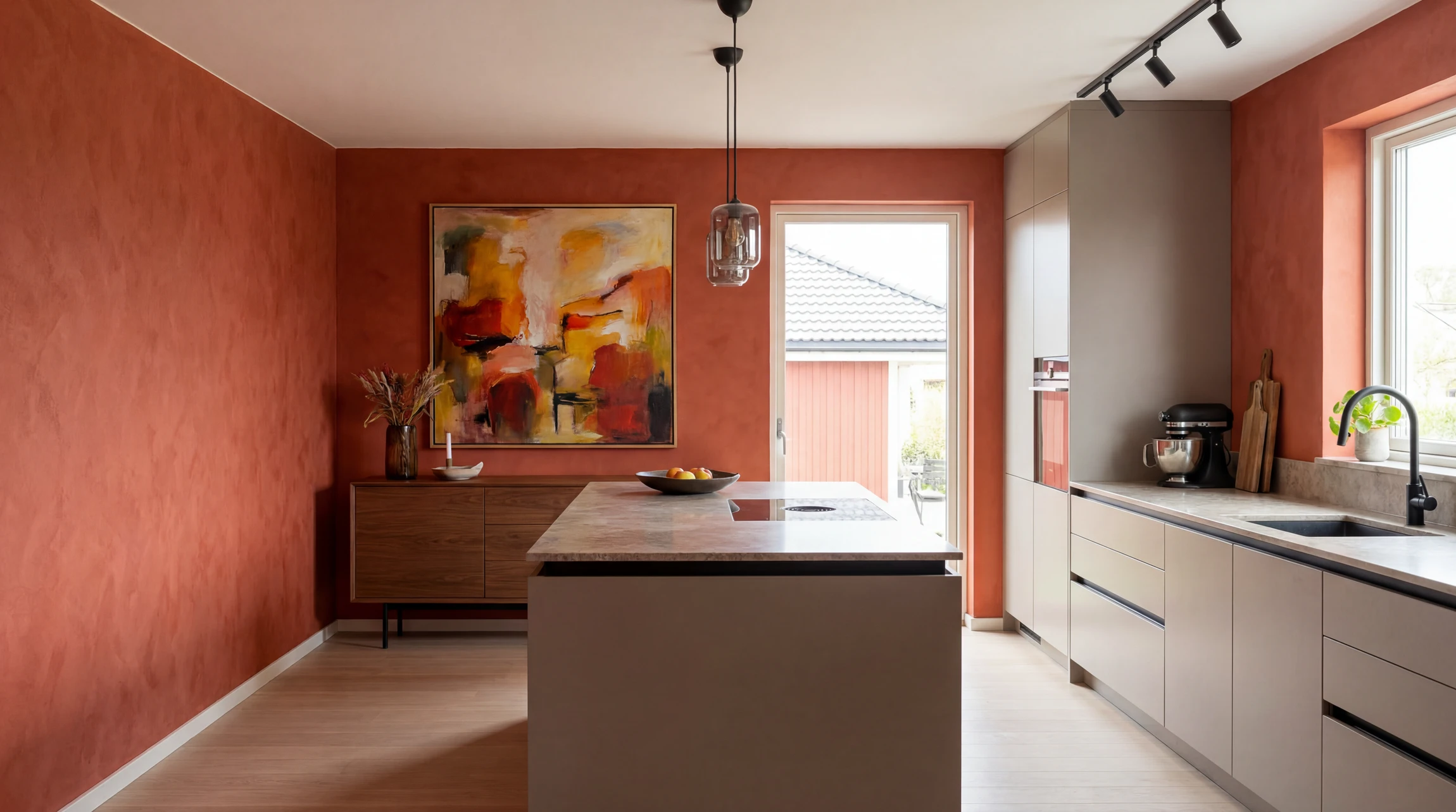 Intérieur en cours de rénovation avec peintre professionnel appliquant de la peinture blanche au pinceau sur mur